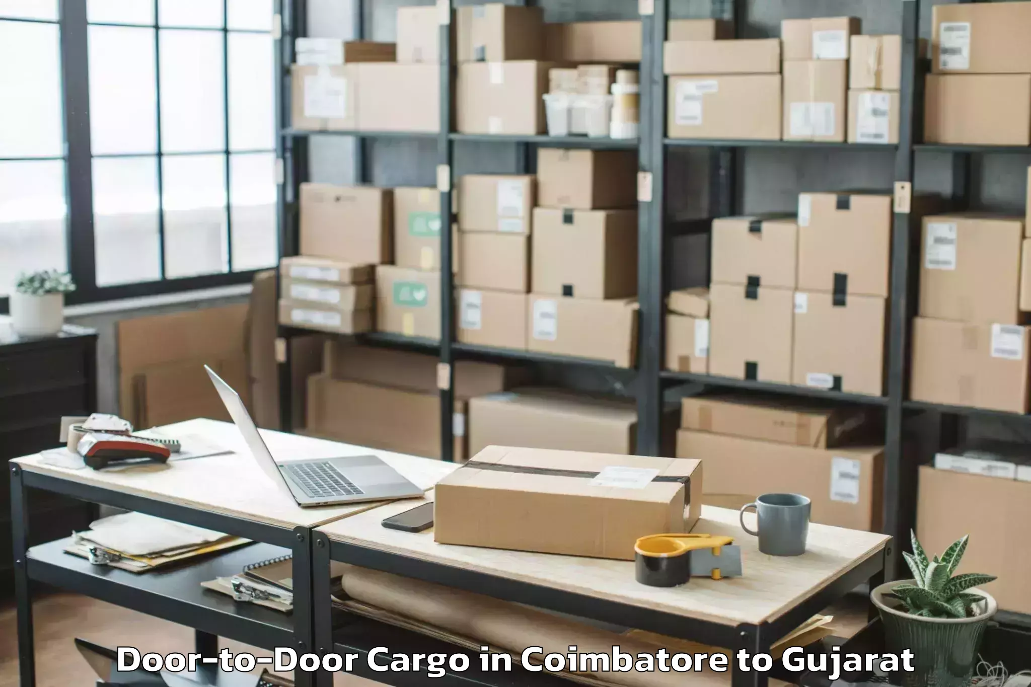 Top Coimbatore to Jhagadia Door To Door Cargo Available